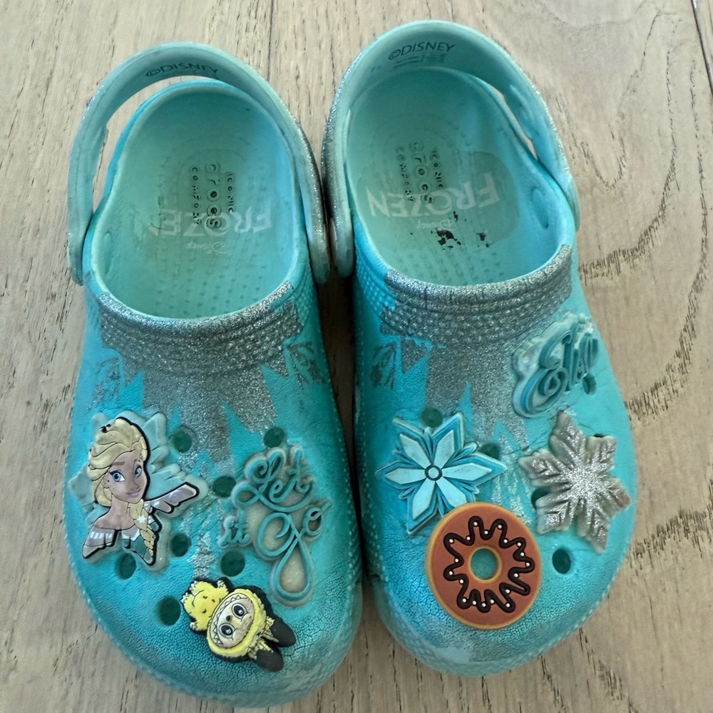 Frozen Themed Blue Clogs with Charms